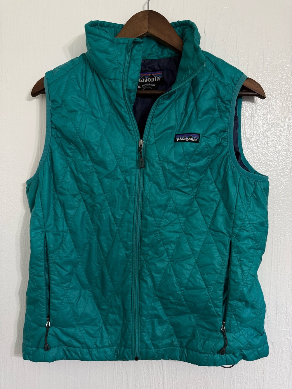 Patagonia Nano Puff Vest Jacket Full Zip 84247 Women Size Medium  Teal Green